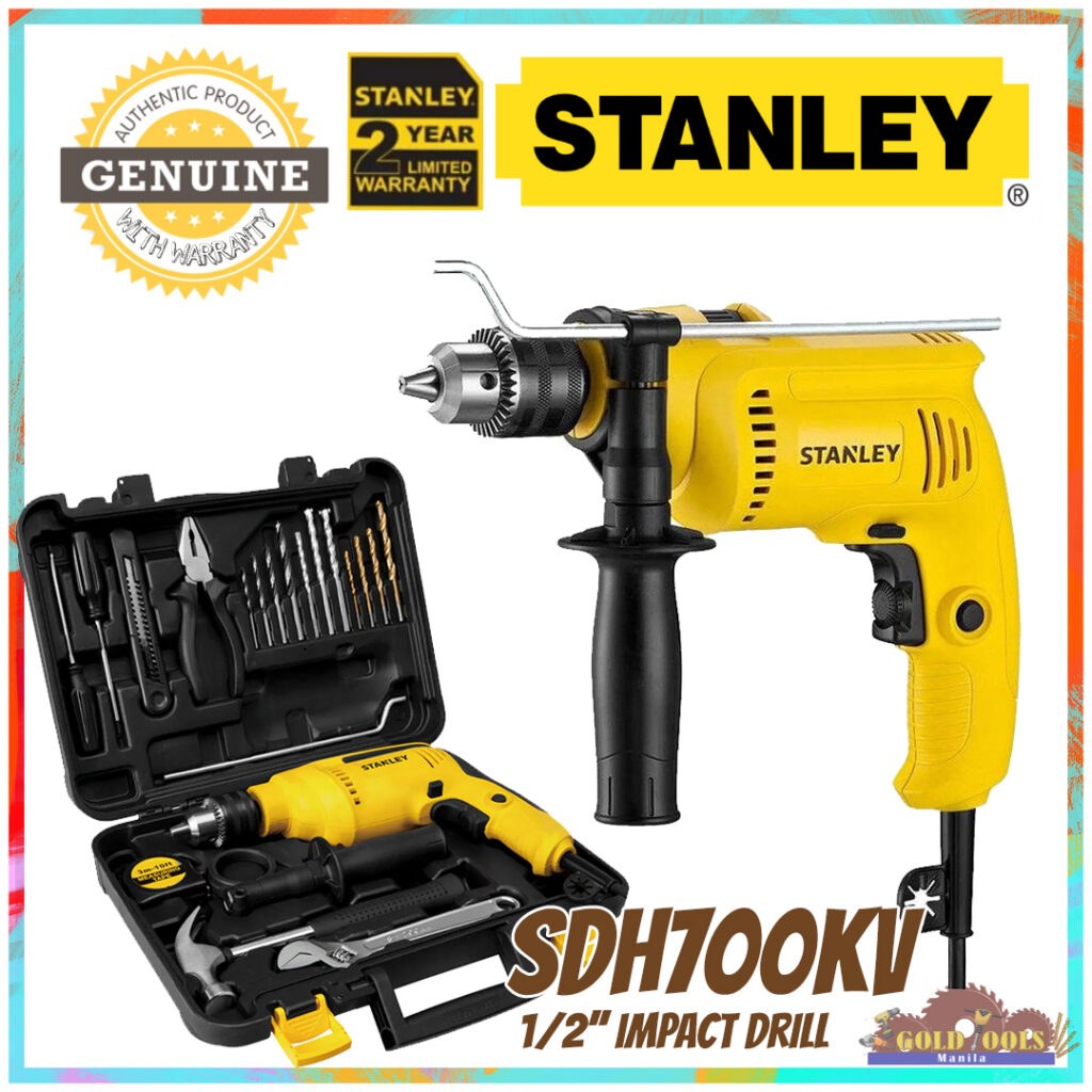 STANLEY SDH700KV 1 2 Impact Hammer Drill 13mm 700W With Drill Bits